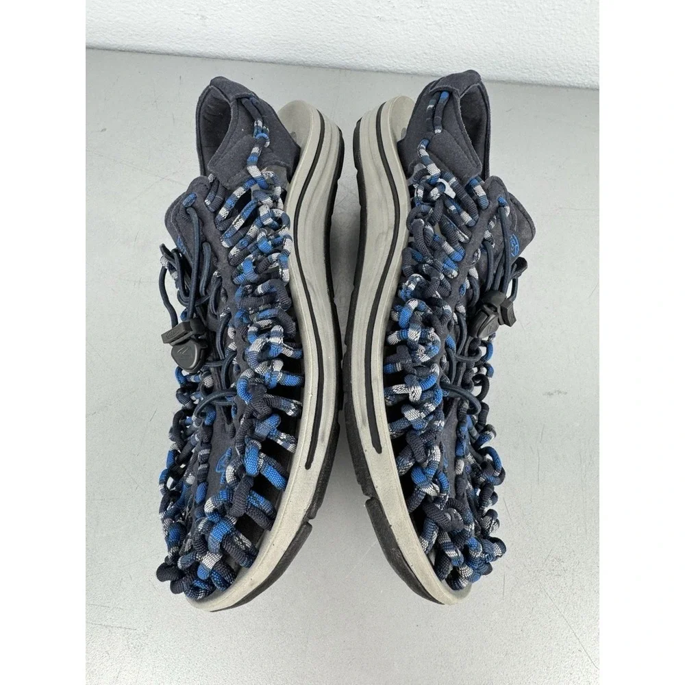 Keen Uneek Sandals Mens 9 Blue Gray Paracord Shoes Hiking Fishing Beach Boat‎
